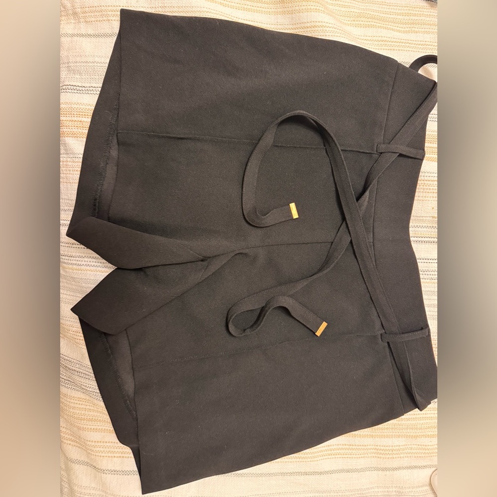 Black Wrap Mini Shorts with Tie Detail